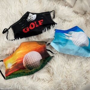 New set/3 Golf face masks